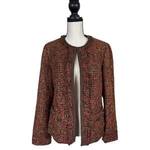 Chico's NWT Rainbow Shine Vikey Jacket Boucle’ Tweed Size 0